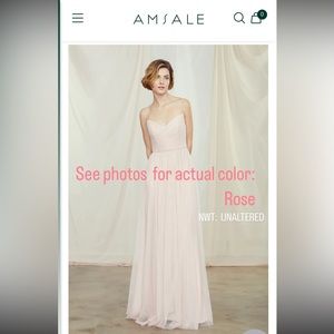 BRAND NEW! Amsale Ally Dress - Size 4, NWT, Unaltered. Color: Rose.